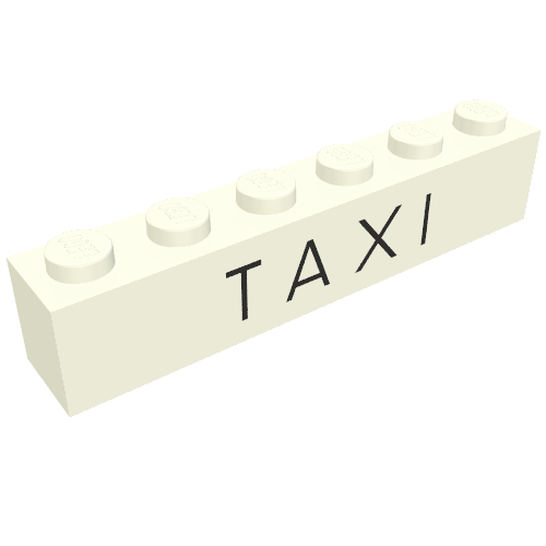 Brick 1 x 6 with 'TAXI' Thin Print