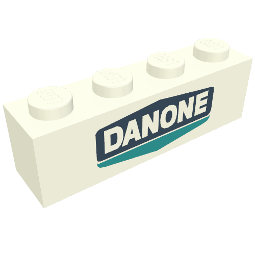Brick 1 x 4 with Danone Logo Print
