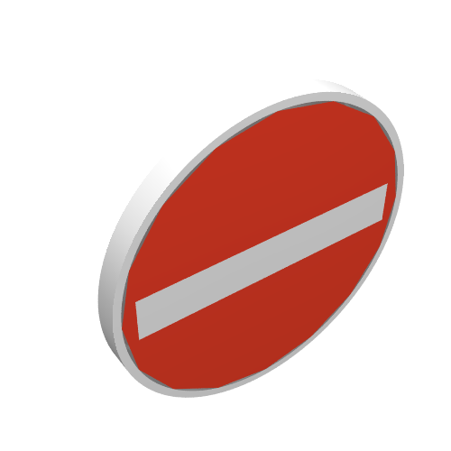 Road Sign Clip-on 2 x 2 Round with No Entry Print