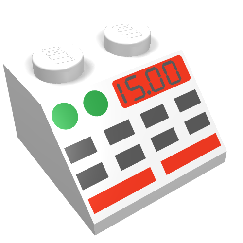 Slope 45° 2 x 2 with Buttons and 15.00 Print