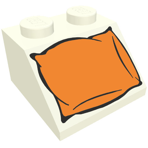 Slope 45° 2 x 2 with Orange Pillow Print