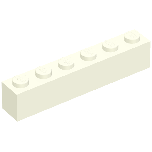 Brick 1 x 6 without Bottom Tubes, with 2 Raised Cross Supports