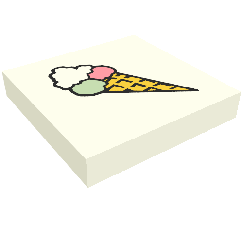 Tile 2 x 2 with Ice Cream Cone Print