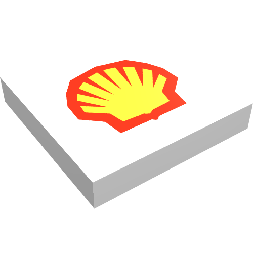 Tile 2 x 2 with Shell Logo Print