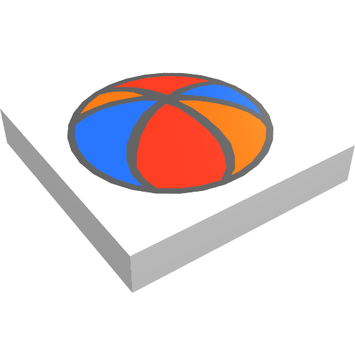 Tile 2 x 2 with Fabuland Ball Print