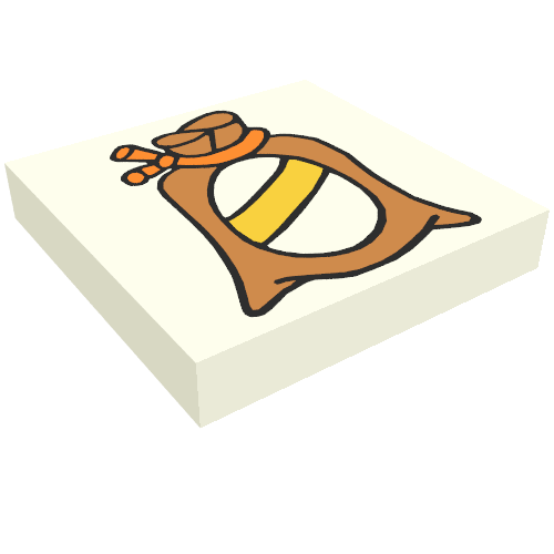 Tile 2 x 2 with Fabuland Flour Bag Print