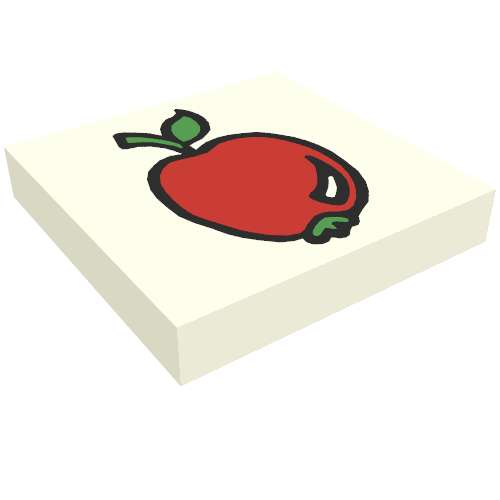 Tile 2 x 2 with Fabuland Apple Print [3647 / 3675]