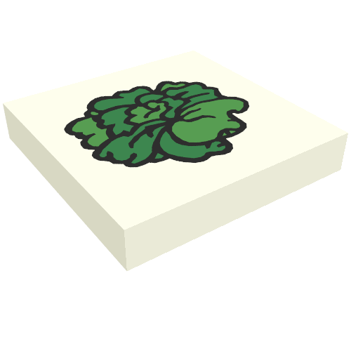 Tile 2 x 2 with Fabuland Lettuce Print [3646]