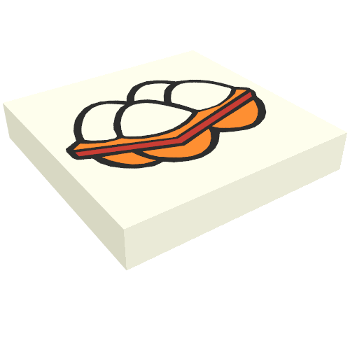 Tile 2 x 2 with Fabuland Eggs Print