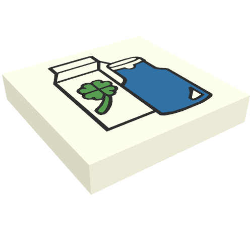 Tile 2 x 2 with Fabuland Milk Print [3646]