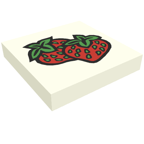 Tile 2 x 2 with Fabuland Strawberry Print [3646]