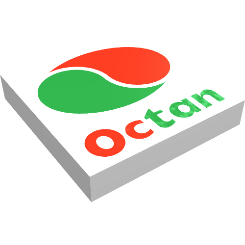 Tile 2 x 2 with Octan Logo and Text Print