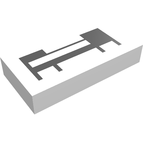 Tile 1 x 2 with Bed Print