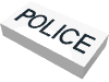 Tile 1 x 2 with 'POLICE' Print