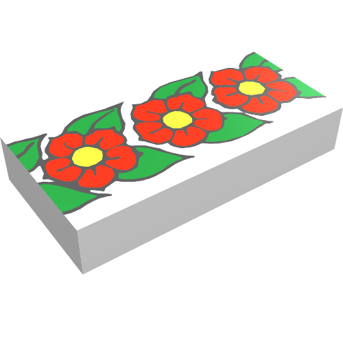 Tile 1 x 2 with Scala Flower Print