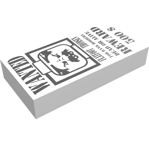 Tile 1 x 2 with "Wanted - Flatfoot Thomsen" Print