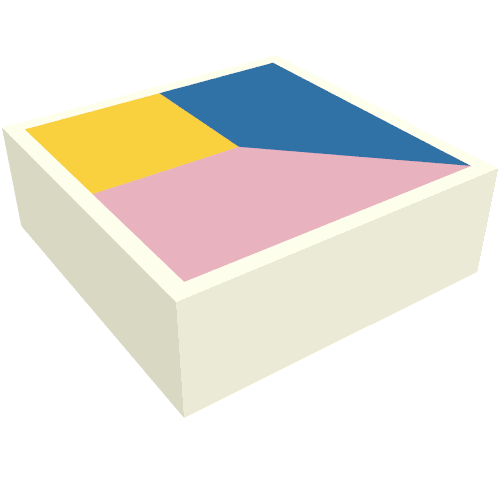 Tile 1 x 1 with Blue/Bright Pink/Bright Light Orange Cube print