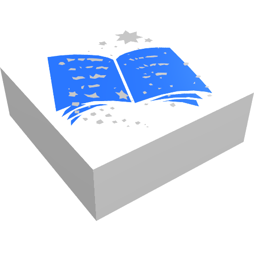 Tile 1 x 1 with Blue Book Print