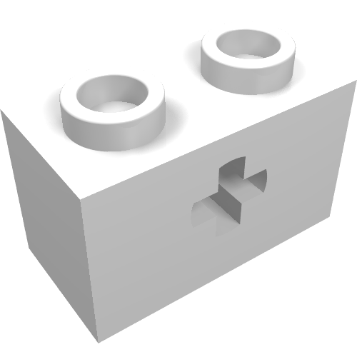 Technic Brick 1 x 2 with Axle Hole Type 1 [+ Opening] and Bottom Ridges