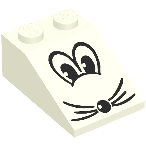 Slope 33° 3 x 2 with Eyes, Nose and Whiskers Print