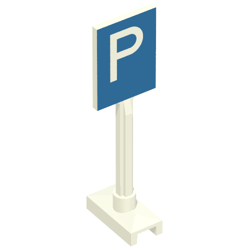 Road Sign Square Tall with Parking 'P' Print