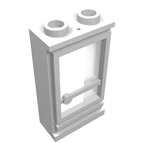 Door 1 x 2 x 3 Right, Hollow Studs, Fixed Glass