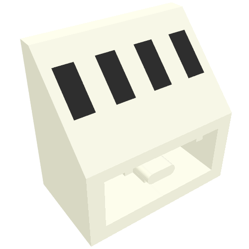 Slope Inverted 45° 2 x 2 with 4 Black Rectangles Print