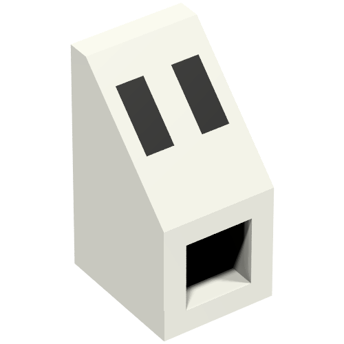 Slope Inverted 45° 2 x 1 with 2 Black Rectangles (Ferry Windows) Print