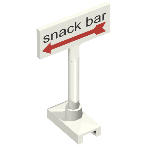 Road Sign Rectangle, Axle Pole with Snack Bar Print