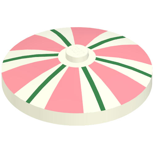 Dish 4 x 4 Inverted [Radar] with Pink and Green Stripes Print Space Radar