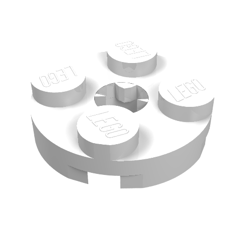 Plate Round 2 x 2 with Axle Hole Type 2 (X Opening)