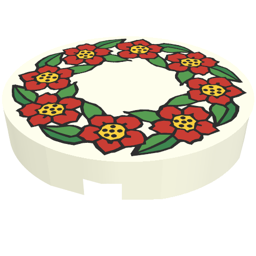 Tile Round 2 x 2 with Scala Flower Print
