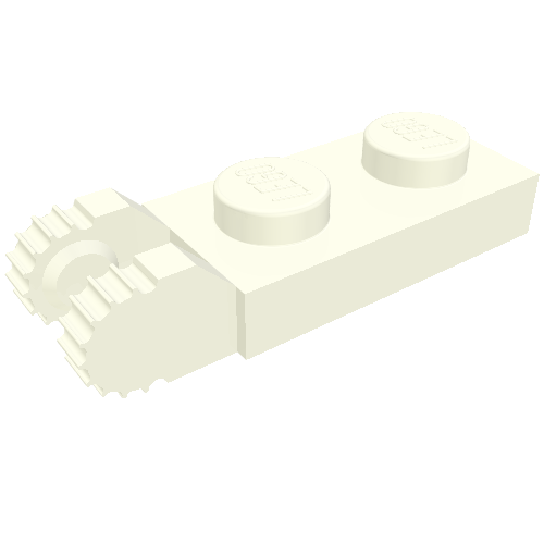 Hinge Plate 1 x 2 Locking with 2 Fingers On End, without Groove, 9 Teeth