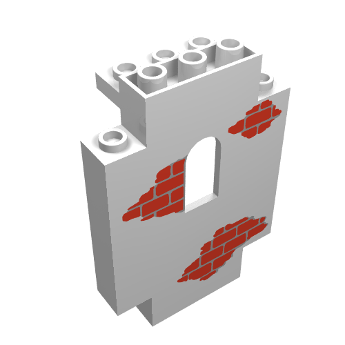 Panel 2 x 5 x 6 with Red Scattered Bricks/Wall Print