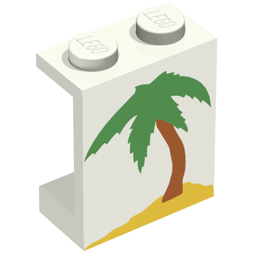 Panel 1 x 2 x 2 with Palm Tree Print