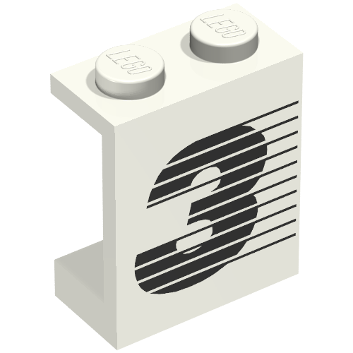 Panel 1 x 2 x 2 with Number 3 Print [8830]