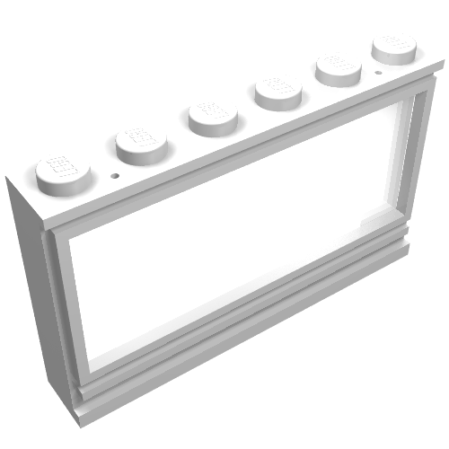 Window 1 x 6 x 3 Panorama (old type) with Solid Studs and Fixed Glass