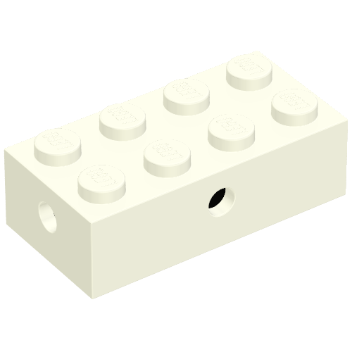 Brick Special 2 x 4 with Wheel Holder Old, Clear Bottom, Black Inside