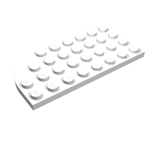 Plate Round Corner Left 4 x 8 4 x 8 Left