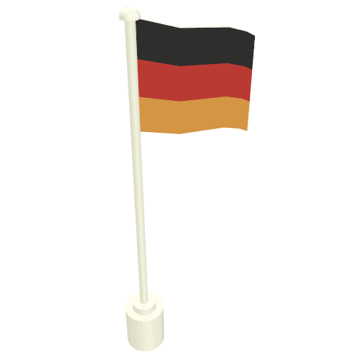 Flag on Flagpole with German Print