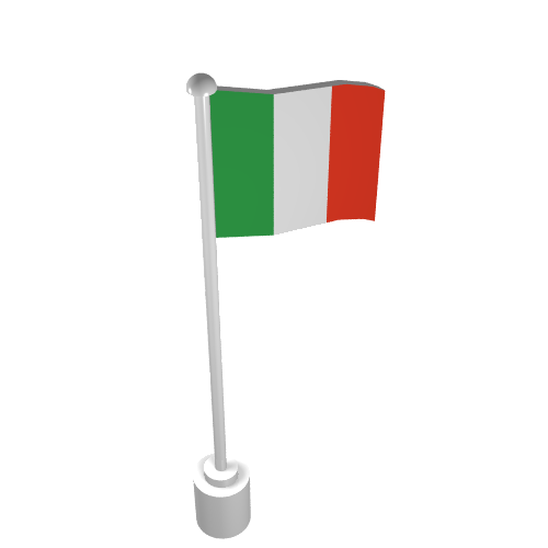 Flag on Flagpole with Italy Print
