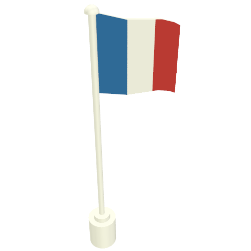 Flag on Flagpole with France Print