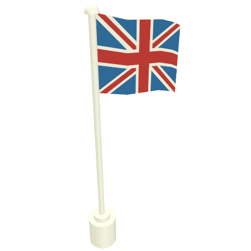 Flag on Flagpole with United Kingdom Print