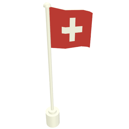 Flag on Flagpole with Switzerland Print