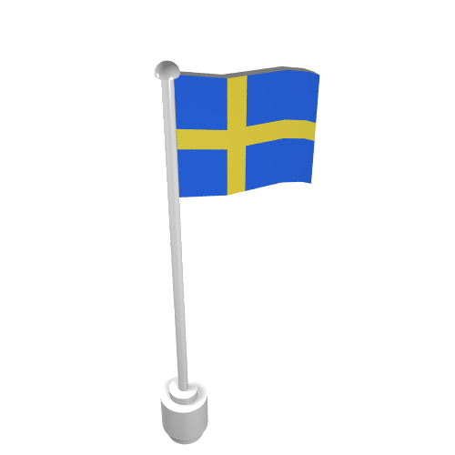 Flag on Flagpole, Wave with Sweden Print
