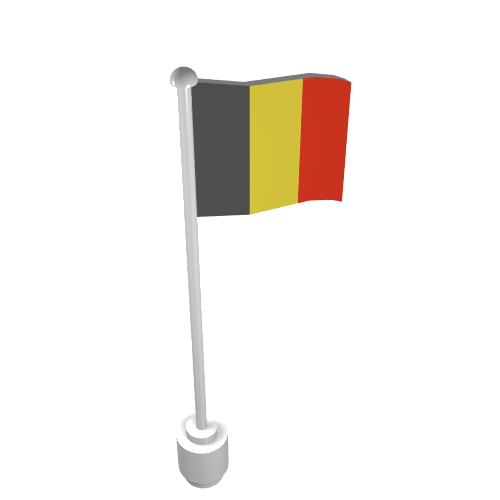 Flag on Flagpole, Wave with Belgium Print