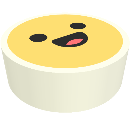 Tile Round 1 x 1 with Smiley, Happy Face print