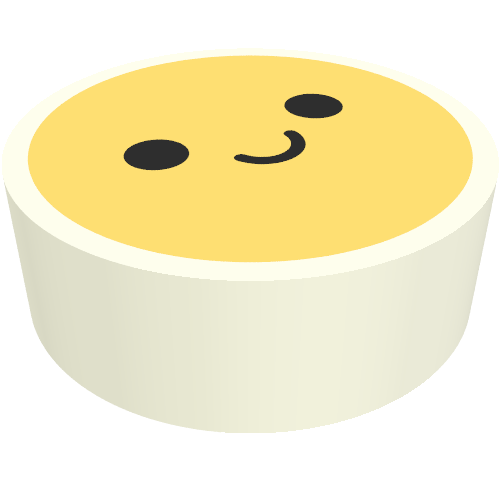 Tile Round 1 x 1 with Yellow Happy Face print