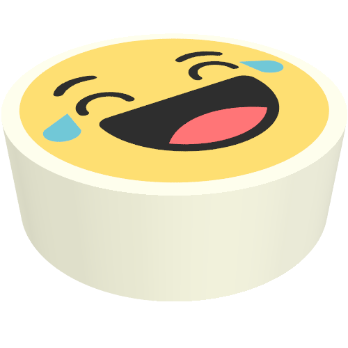 Tile Round 1 x 1 with Smiley Laughing print