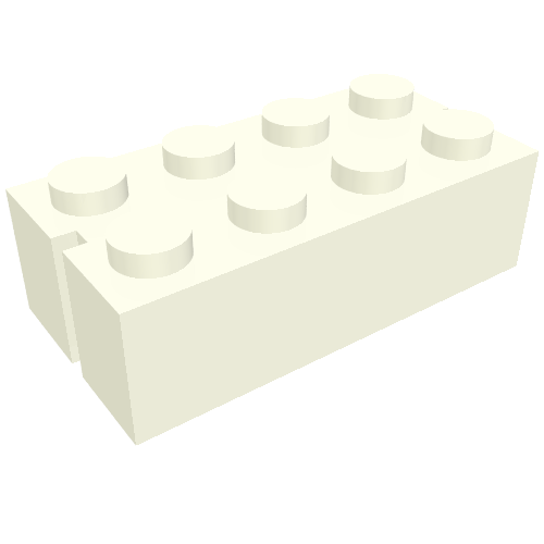 Brick 2 x 4 without Bottom Tubes, Slotted (with 2 slots)